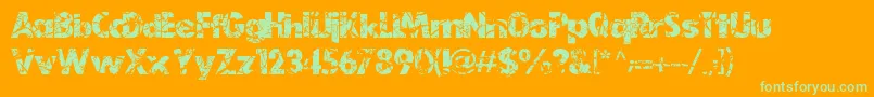 EarthDryLjDesignStudios-Schriftart – Grüne Schriften auf orangefarbenem Hintergrund