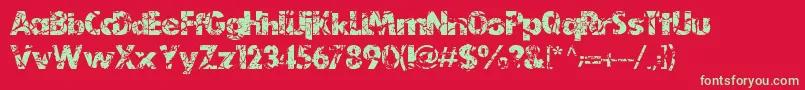 Fonte EarthDryLjDesignStudios – fontes verdes em um fundo vermelho