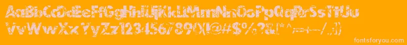 EarthDryLjDesignStudios-Schriftart – Rosa Schriften auf orangefarbenem Hintergrund