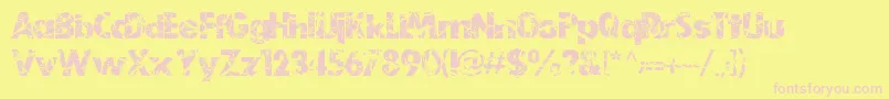 EarthDryLjDesignStudios Font – Pink Fonts on Yellow Background