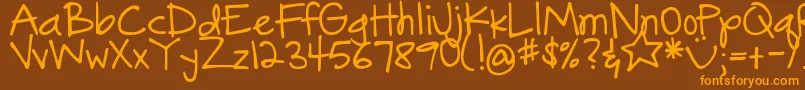 DjbGonnaShareMyStory Font – Orange Fonts on Brown Background
