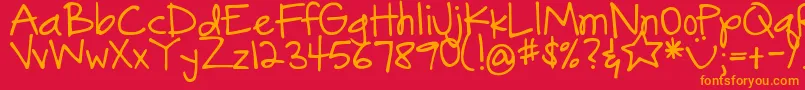 DjbGonnaShareMyStory Font – Orange Fonts on Red Background
