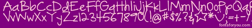 DjbGonnaShareMyStory-Schriftart – Rosa Schriften auf violettem Hintergrund