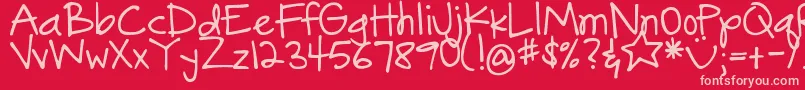 DjbGonnaShareMyStory Font – Pink Fonts on Red Background