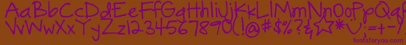 DjbGonnaShareMyStory Font – Purple Fonts on Brown Background