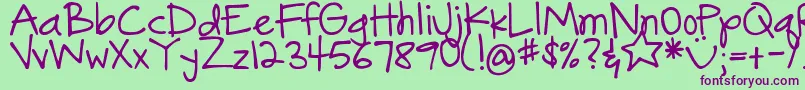 DjbGonnaShareMyStory Font – Purple Fonts on Green Background