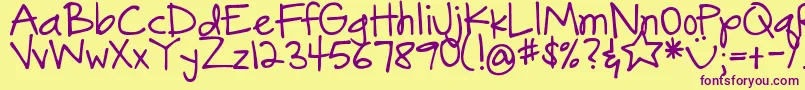 DjbGonnaShareMyStory Font – Purple Fonts on Yellow Background