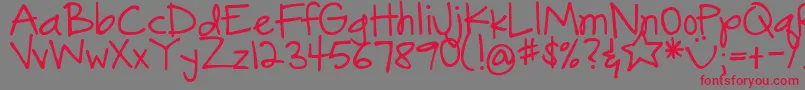 DjbGonnaShareMyStory Font – Red Fonts on Gray Background