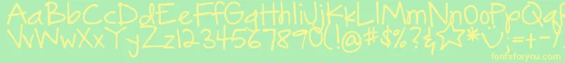 DjbGonnaShareMyStory Font – Yellow Fonts on Green Background