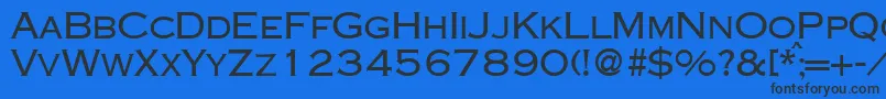 フォントCopperdbBold – 黒い文字の青い背景