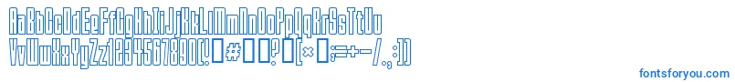 フォントSqueeze – 白い背景に青い文字