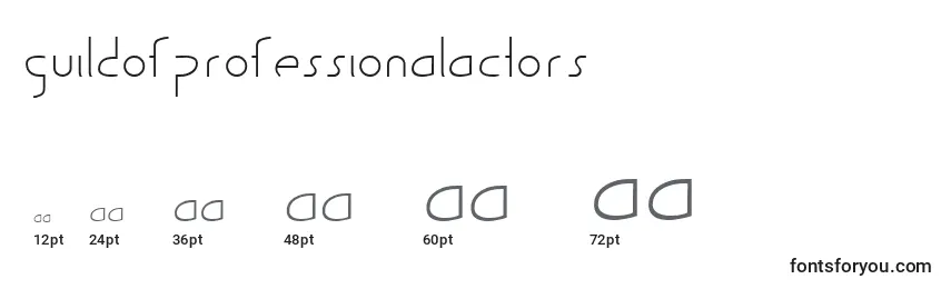 Размеры шрифта GuildOfProfessionalActors