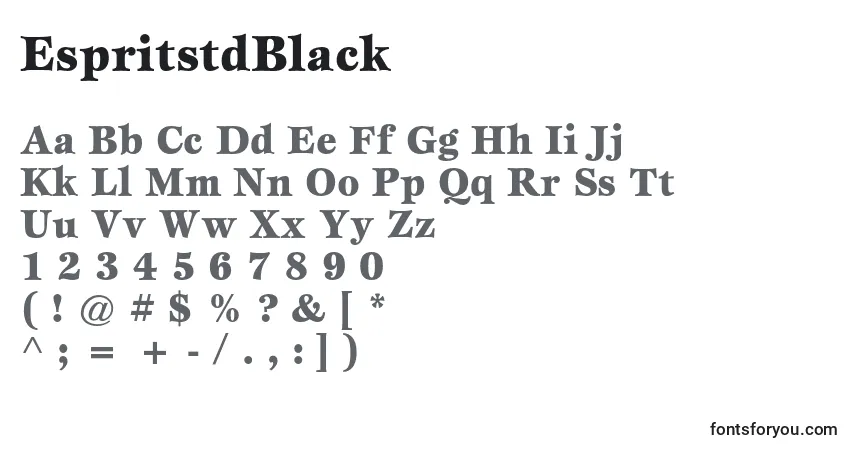 Шрифт EspritstdBlack – алфавит, цифры, специальные символы