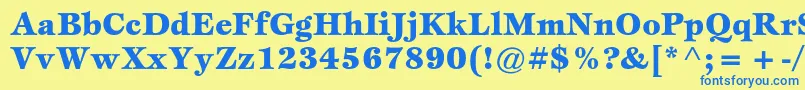 Шрифт EspritstdBlack – синие шрифты на жёлтом фоне