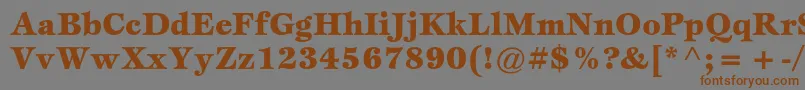 フォントEspritstdBlack – 茶色の文字が灰色の背景にあります。