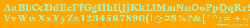 Шрифт EspritstdBlack – зелёные шрифты на оранжевом фоне