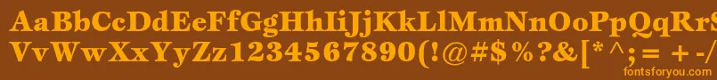EspritstdBlack-Schriftart – Orangefarbene Schriften auf braunem Hintergrund