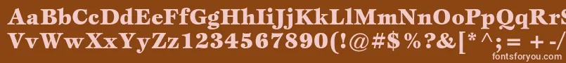 EspritstdBlack-fontti – vaaleanpunaiset fontit ruskealla taustalla