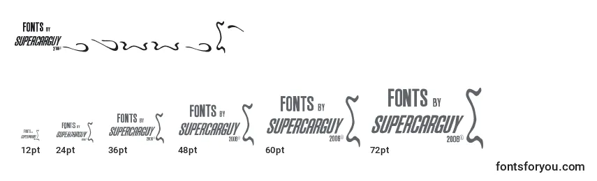 AeroFontOneSwash Font Sizes