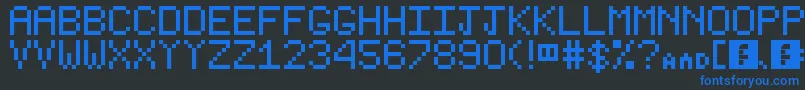Type Font – Blue Fonts on Black Background