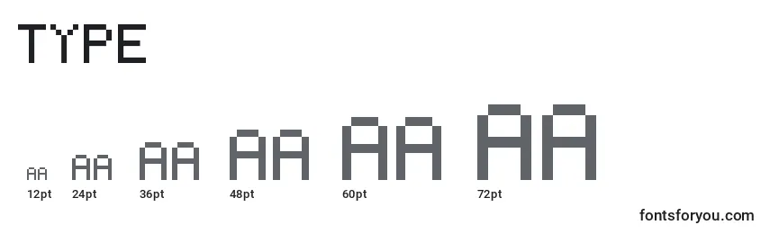 Размеры шрифта Type