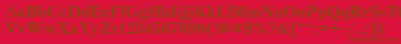 Weitere Informationen zur PetersburgtttBold-Schriftart PetersburgtttBold-Schriftart – Braune Schriften auf rotem Hintergrund