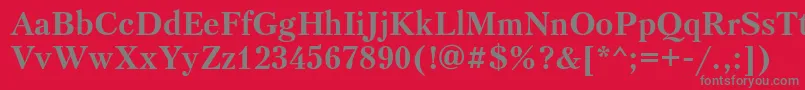 フォントPetersburgtttBold – 赤い背景に灰色の文字