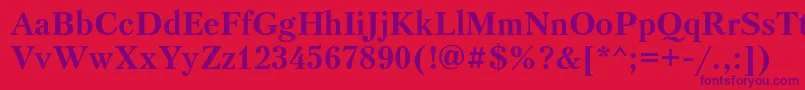 PetersburgtttBold Font – Purple Fonts on Red Background