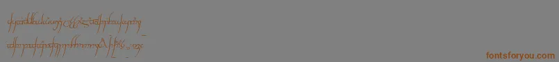 Więcej informacji o czcionce Tengwarc Czcionka Tengwarc – brązowe czcionki na szarym tle