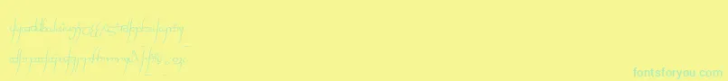 Tengwarc Font – Green Fonts on Yellow Background