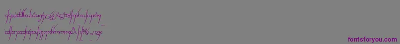 Tengwarc-Schriftart – Violette Schriften auf grauem Hintergrund