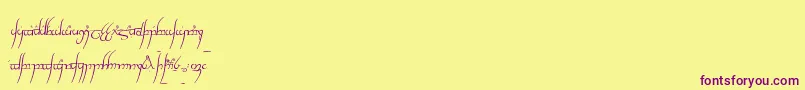 Tengwarc Font – Purple Fonts on Yellow Background