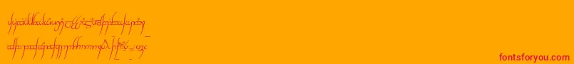 Tengwarc Font – Red Fonts on Orange Background