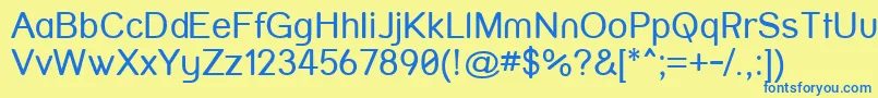 Fonte Strvar ffy – fontes azuis em um fundo amarelo