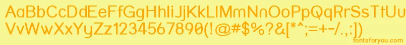 Czcionka Strvar ffy – pomarańczowe czcionki na żółtym tle