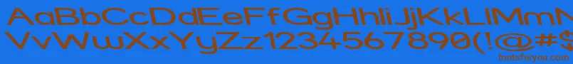 Strexri Font – Brown Fonts on Blue Background