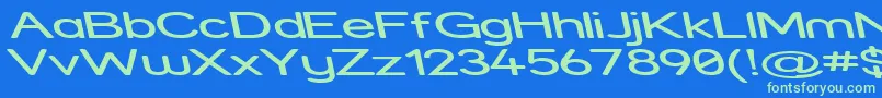 Strexri Font – Green Fonts on Blue Background