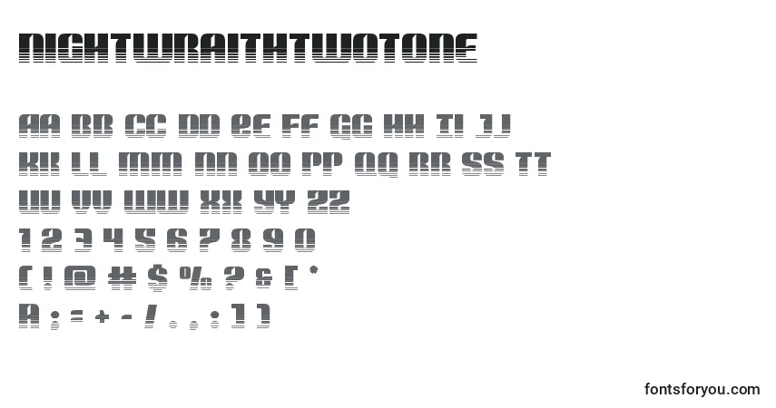 Шрифт Nightwraithtwotone – алфавит, цифры, специальные символы