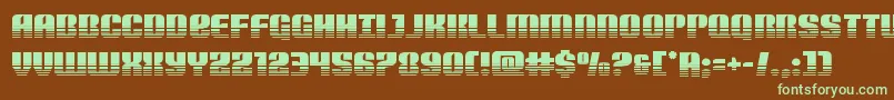 フォントNightwraithtwotone – 緑色の文字が茶色の背景にあります。