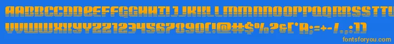 フォントNightwraithtwotone – オレンジ色の文字が青い背景にあります。