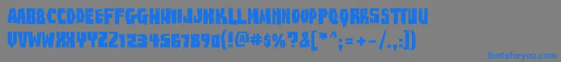 Fonte BuzzsawChippedAoe – fontes azuis em um fundo cinza