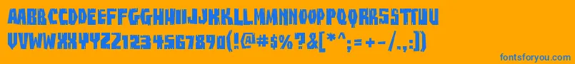More about BuzzsawChippedAoe Font BuzzsawChippedAoe Font – Blue Fonts on Orange Background
