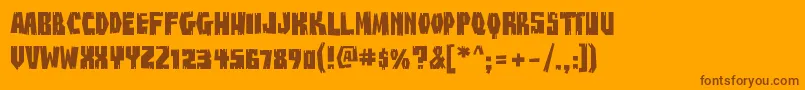 フォントBuzzsawChippedAoe – オレンジの背景に茶色のフォント