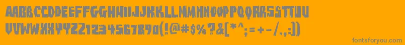 BuzzsawChippedAoe Font – Gray Fonts on Orange Background