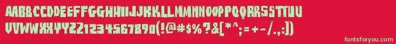 BuzzsawChippedAoe Font – Green Fonts on Red Background