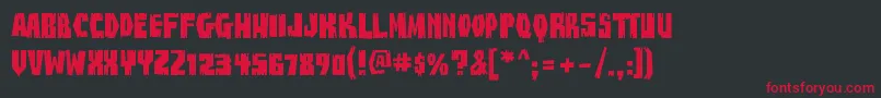 BuzzsawChippedAoe Font – Red Fonts on Black Background