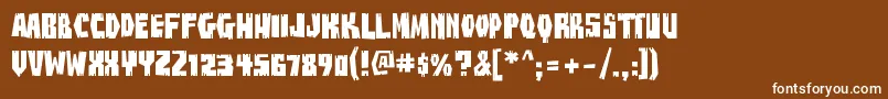 Шрифт BuzzsawChippedAoe – белые шрифты на коричневом фоне