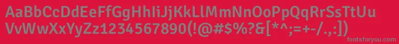 フォントSignikaNegativeSemibold – 赤い背景に灰色の文字