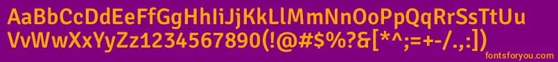 SignikaNegativeSemibold Font – Orange Fonts on Purple Background