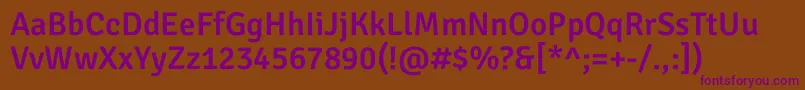 SignikaNegativeSemibold Font – Purple Fonts on Brown Background